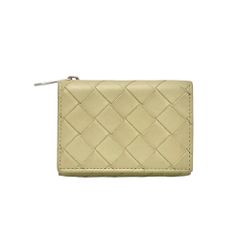 【真贋判定済】BOTTEGA VENETA ボッテガヴェネタ イントレチャート コンパクトウォレット カーキ×S金具 ウォレット B0503X8EZ5