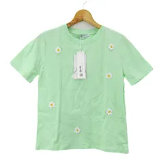 ザラ 半袖Ｔシャツ トップス 花柄 刺繍 未使用品 レディース Mサイズ 黄緑 ZARA
