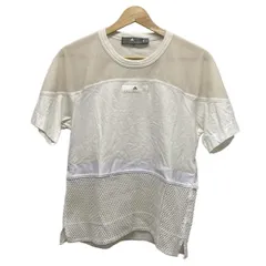 ADIDAS BY STELLA McCARTNEY(アディダスバイステラマッカートニー) 半袖Tシャツ サイズXS メンズ - アイボリー×白 クルーネック/メッシュ