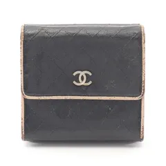 シャネル CHANEL Wホック財布 ココマーク ステッチ型押し A33910 ブラック レザー Wホック財布 レディース Used B