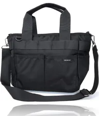 [LINOLUNA] ラウンドバッグ 【ショルダーベルト付き 防水加工】 ラウンドトート カートバッグ ゴルフポーチ ゴルフバッグ ラウンドポーチ メンズ レディース (ブラック) [ブラック]