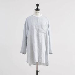 ゴーシュ コットンリネンライトキャンバス ノーカラーロングプル 