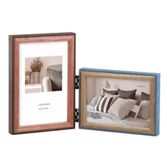 LADONNA フォトフレーム AVANTI DF85-LPD-NV 木製 2面 L ポストカード ネイビー 080960