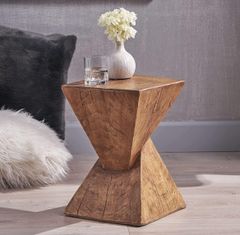 お値引き品】レインツリー材 ローテーブル サイドテーブル 花台 木製