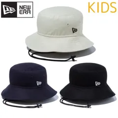 新品 NEWERA ニューエラ  正規品 キッズ ユース バケットハット バケハ アドベンチャーハット 帽子 ハット 無地 ロゴ 刺繍 ワンポイント シンプル アウトドア 子供用 男の子 女の子 ユニセックス アイボリー 紺 ネイビー 黒 ブラック