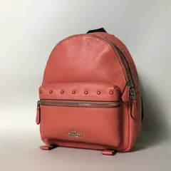 2508-136｜美品｜コーチ リュックサック レザー コーラルピンク