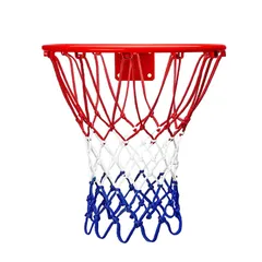 【在庫処分】適用 レジャー 屋外屋内 標準バスケットボール用 ネット ネット バスケット ファミリースポーツ ファミリースポーツ バスケット バスケット リング おしゃれ （紅白ブルーの） カラフル 12ループ 7mm幅 ゴール ALLVD