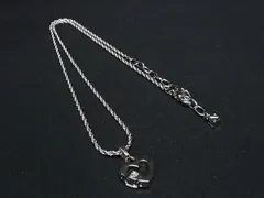 ■美品■ NINA RICCI ニナリッチ ハートモチーフ ラインストーン ネックレス ペンダント アクセサリー シルバー系 DE5361