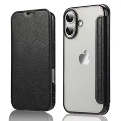 【在庫処分】YUYIB iPhone 16 Plus 用 ケース 6.7 手帳型 背面 クリア 透明 高級なPUレザー+TPU 衝撃吸収 軽量薄型 ブランド スマホケース iPhone16 Plus (2024) 用 ケース アイフォン16 Plus 用 手