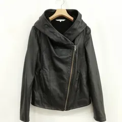 ヘルムートラング HELMUT LANG 16-6304135 HOODED RAM LEATHER JACKET フーデット レザー ジャケット S ブラックのサムネイル