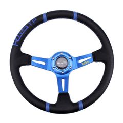 ヒ*ロ様 DEPO RACING ディープコーン ステアリング 青 MOMOタイ - メルカリ