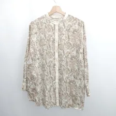 ◇ Θ select MOCA セレクトモカ 総柄 長袖 スタンドカラーシャツ サイズF ベージュ系 レディース E  【1505290044387】
