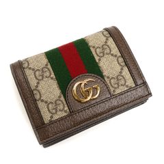 GUCCI グッチ オフィディア GG カードケース ウォレット 二つ折り財布 ベージュ/エボニー 523155 96IWG 8745 レディース 中古 美品
