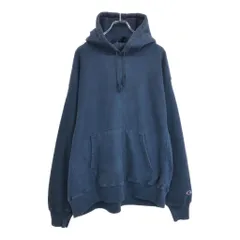 00年代 Champion チャンピオン REVERSE WEAVE リバースウィーブ スウェット パーカー 目無し ネイビー(メンズ XL)中古 古着 U5505