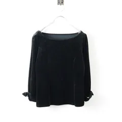 フォクシーニューヨーク VELOUR NOIR by FOXEY NEW YORK ベロア シャーロット ブラウス 38/ブラック ワイドネック【2400013997683】のサムネイル