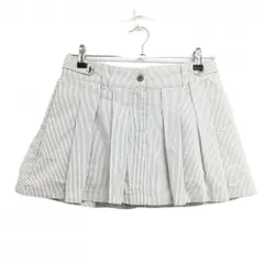 【美品】ナイキゴルフ スカート 白×グレー ストライプ 内側パンツ レディース 2 ゴルフウェア NIKE