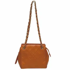 シャネル　CHANEL　マトラッセ　ラムスキン　チェーン　オレンジ　バッグ　ショルダーバッグ　レディース