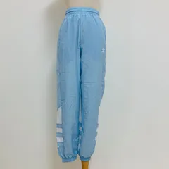 adidas アディダス トラックパンツ シャカシャカパンツ トレフォイルロゴ ナイロン レディース Sサイズ 水色 ライトブルー系
