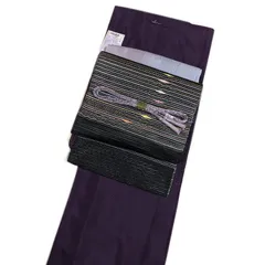 【新品】夏用 絽色無地4点セット 着物セット 夏用 4点セット 洗える 色無地 正絹夏帯（絽：紫色：Mサイズ）着物/八寸なごや帯/帯揚げ/帯締め お茶 お花 お稽古 着付け