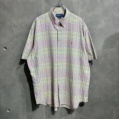 90s Ralph Lauren BLAKE チェックシャツ オレンジ×イエロー