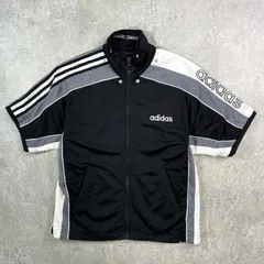 90年代 adidas アディダス 半袖 メッシュ ジャージ トラックジャケット メンズM相当 レディースM 