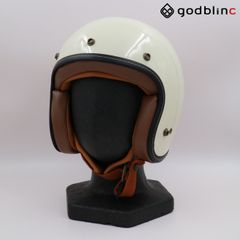 ZEALOT　フライボーイジェット2　CARBON HYBRID WHITE/BROWN　Lサイズ　FJ0025　ジェットヘルメット