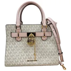 美品 MICHAEL KORS マイケルコース サッチェル ミディアム MKシグネチャー モノグラム 2way ショルダーバッグ ハンドバッグ