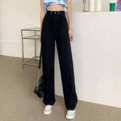 ワイドパンツ レディース デニムパンツ ウエストシェイプ ハイウエスト パンツ 太め ズボン ゆったり ハイウエストデニム ワイド ジーンズ ロング デニム ボトムス ツイル チノ 韓国 韓国ファッション 春 夏 秋 冬 おしゃれ 大きいサイズ