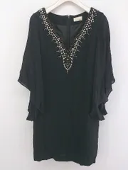 ◇ GRACE CLASS グレースクラス ビジュー付き 七分袖 ミニ チュニック ワンピース サイズ36 ブラック レディース P  【中古】 【1209020000086】