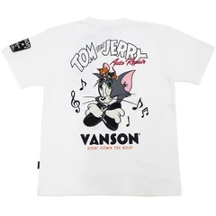 トム & ジェリー バンソン TJV-2413 半袖Tシャツ VANSON カスタム刺繍Tシャツ トムジェリ 白のサムネイル
