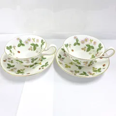 黒壺 WEDGWOOD ウェッジウッド ワイルドストロベリー ピオニー ペアカップ　公田店