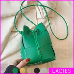 【新品・未使用】 ショルダーバッグ レディース 巾着 ミニバッグ 巾着バッグ 編み込みデザイン コンパクト カジュアル 大人 上品 夏 夏新作 シンプル お出かけ ピクニック デート 小さい 軽い 鞄 バッグ グリーン 緑 NXLITPG-0013-CPZ