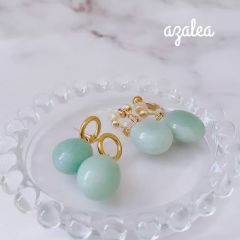 ～天然石　グリーンアベンチュリン～ピアス（イヤリング）