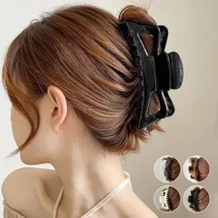 【新品・即日発送】バンスクリップ ヘアクリップ 4色 レディース 韓国風 ヘアアクセサリー 大きめ 髪留め まとめ髪 おしゃれ 大人可愛い