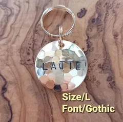 キラリ真鍮　迷子札　名札　犬　猫(Lサイズ/ゴシック)(凸凹加工あり)