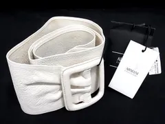 ■新品■未使用■ ARMANI COLLEZIONI アルマーニ コレッツィオーニ レザー ベルト 表記サイズ 46 レディース ホワイト系 BF8122のサムネイル