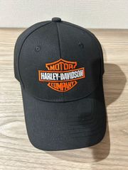 HARLEY-DAVIDSON ブラックキャップ 帽子 バイク フラットバイザー 