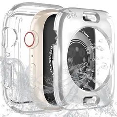 【即納】Sunhel コンパチブル Apple Watch アップルウォッチ ケース 2-in-1 防水ケース 対応 AppleWatch SE/SE2 Series 10/9/8/7/6/5/4 全面保護カバー 耐衝撃 軽量 脱着簡単(半透明，45mm)