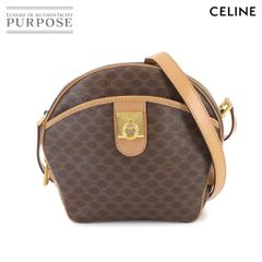 セリーヌ CELINE マカダム ショルダー バッグ PVC レザー ブラウン ゴールド 金具 ヴィンテージ Macadam Shoulder Bag 90289485