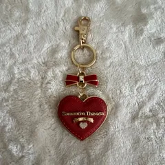 Samantha Thavasa ハート、リボンチャーム キーホルダー ロゴ入り レッド サマンサタバサ