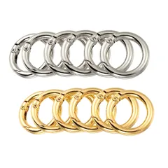 【数量限定】20mm) (ゴールド+シルバー DIY材料 素材 手芸用品 手作り アクセサリーパーツ ハンドメイド キーホルダーパーツ 丸カン付き 回転フック キーリング 合計12個 シルバー各6個入り ゴールド マルカン付き ナスカン 金具 丸カン キーホル