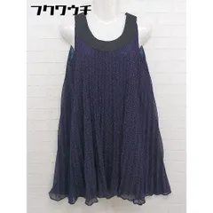 ◇ green label relaxing UNITED ARROWS 総柄 ノースリーブ ミニ ワンピース サイズ38 ネイビー マルチ レディース  【中古】 【1109060011298】