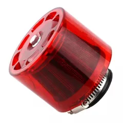 [PLEAVIT]バイク パワーフィルター カバー付き 雨対策 エアクリーナー 35mm 汎用 排ガス対策 全天候 (赤) [レッド]のサムネイル