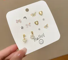 1week7セットピアス 可愛いピアス　韓国系イヤリング  #36