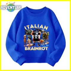 Tung Tung Tung Sahur トゥントゥントゥンサフール 長袖 ロンT カットソー カプチーノアサシーノ 110 120 130 140 150 キッズ 青ブルー トップス 服 Tシャツ イタリアンブレインロット 子供 tst14 KK