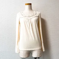 axes femme アクシーズファム 長袖ブラウス 花柄レース アイボリー Mサイズ バレエコア フェアリーコア ガーデンコア ロリータ 量産型 Y2K 平成