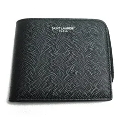 SAINT LAURENT PARIS サンローランパリ コンパクトウォレット 二つ折り財布 ブラック INN556268 メンズ 中古 美品