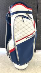 【中古品】Bridgestone ブリヂストン キャディバッグ ツアーステージ TCH88CL　ホワイト/ネイビー ゴルフ スタンド