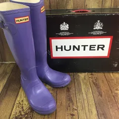 HUNTER パープル 長靴 バックル付き HUNTER パープル 長靴 バックル付き