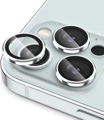 【在庫処分】Podick カメラフィルム iPhone 15 Pro/15 Pro Max用 カメラカバー 9H強化ガラス アルミ合金製 アイフォン15プロ/15Pro Max用 カメラ保護 キズ防止 耐衝撃 高透過率 黒縁取り 露出オーバー防止 極薄